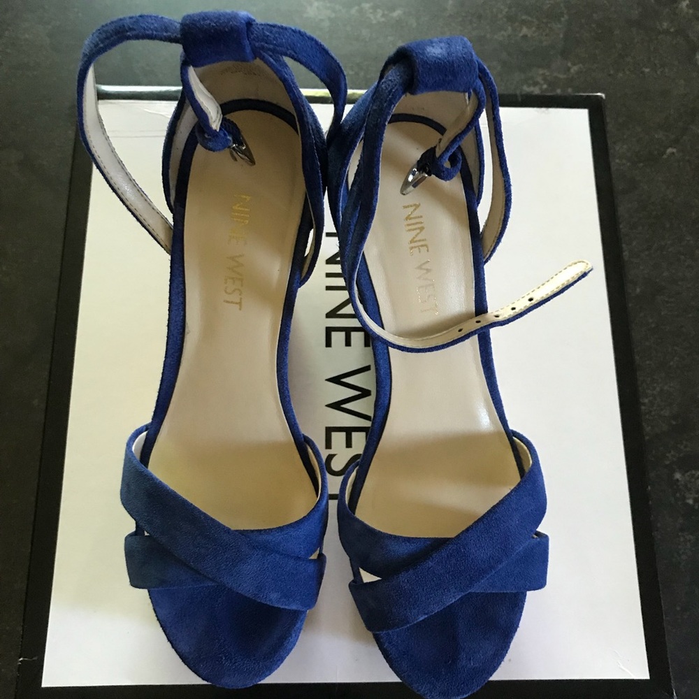 Nine West Suede Blue Wedges